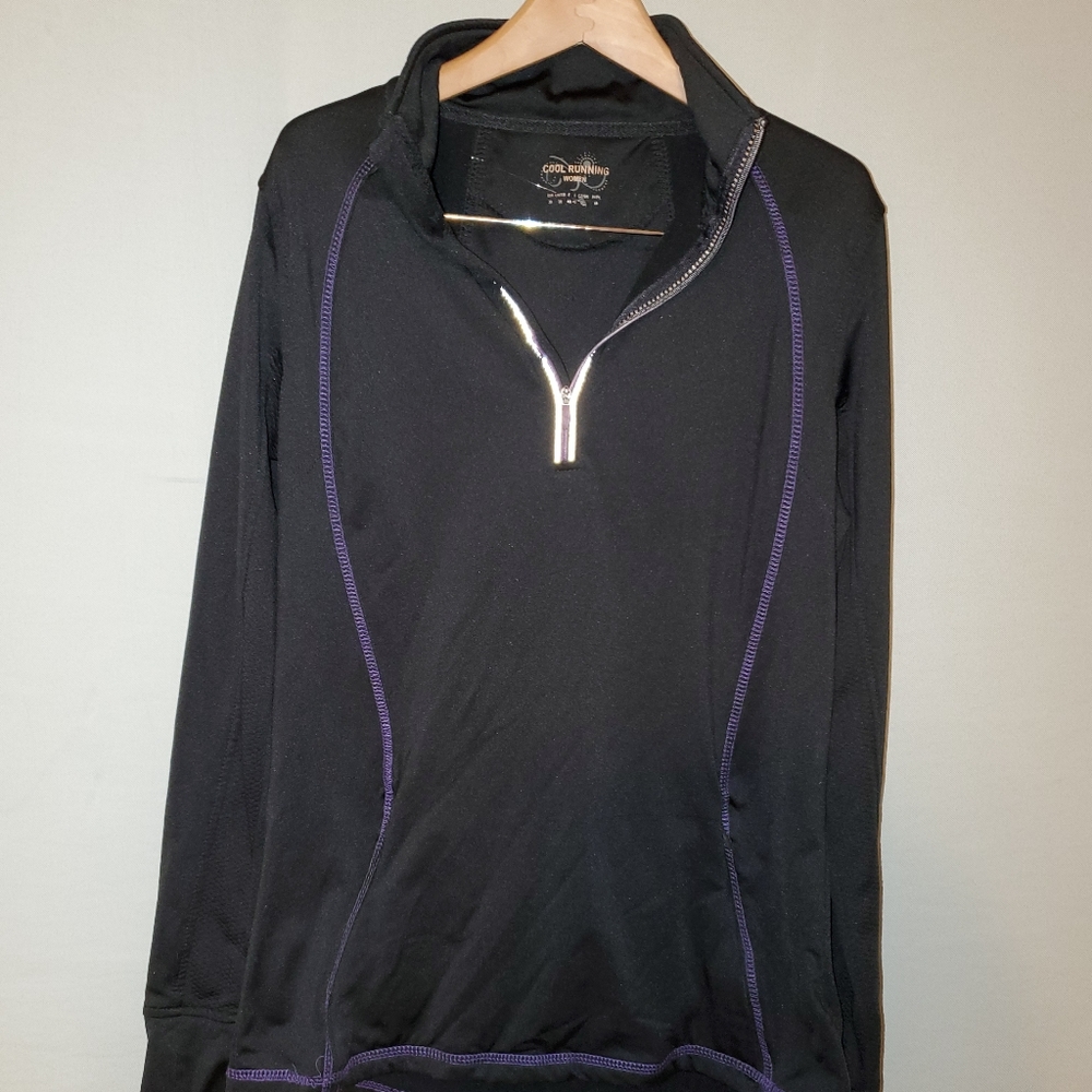 L/XL Black 1/4 Zip Workout Heatwear